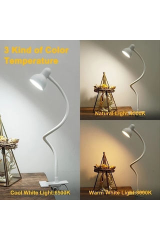 Boatshop1 Beyaz Göz Koruma Led Klips Işık Masa Lambası İle Evlerinizi Aydınlatın Beyaz