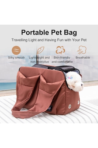 Vkemall Gri Sezonluk Isınabilir Taşınabilir Pet Çantası - Kedi Köpek İçin Havalandırmalı Tek Omuzlu Seyahat Çantası