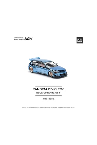 Pop Race 1/64 - Pamdem Civic Mavi Krom - Pr64-0206