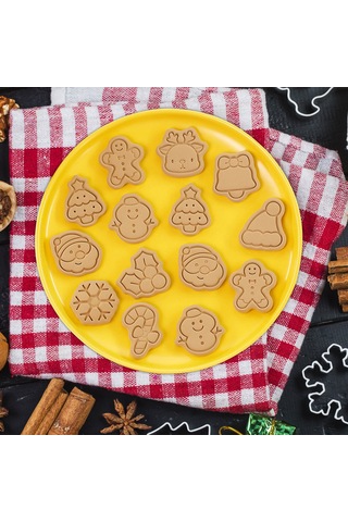 10pcs Noel Çerez Dekorasyon Kiti Sevimli Karikatür Kurabiye Hamur Şablonları Noel Ve Günlük Kullanım İçin Uygun Çok Renkli