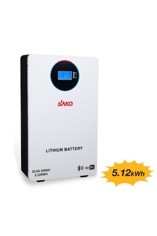 Sako Li-sun 25.6 Volt 200ah 5.12kwh Lifepo4 Lityum Akü