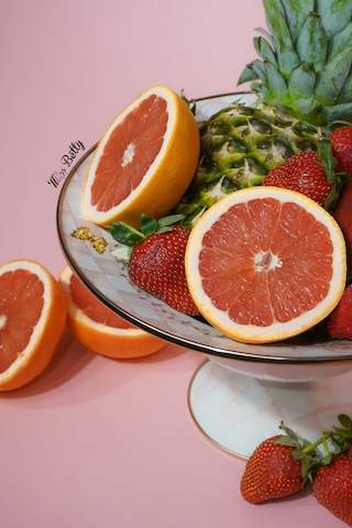 Rosadora Emaye Ayaklı Meyvelik Dekoratif Vintage Sunumluk
