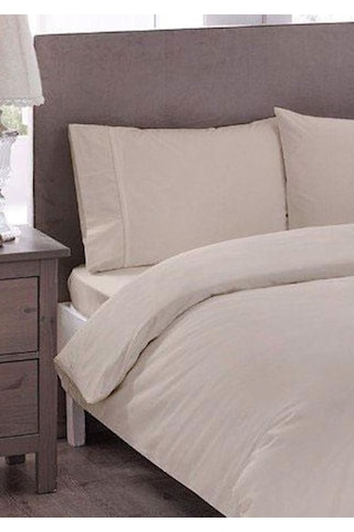 Çeyiz Diyarı Pure Çift Kişilik Nevresim Seti 200x200 Krem Krem