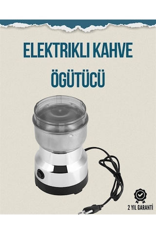 Kompakt Elektrikli Kahve Ve Baharat Öğütücü 14500 Devir, Şeffaf Kapaklı,  İçin İdeal
