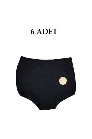 Berrak Toparlayıcı Yüksek Bel Kadın Külot 6'lı Paket Siyah