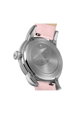 V.1.33.0.257.4 Pembe Deri Kayışlı 36 Mm Kadın Kol Saati Safir Cam 2 Yıl Garantili Pembe - 860619371 Metalik