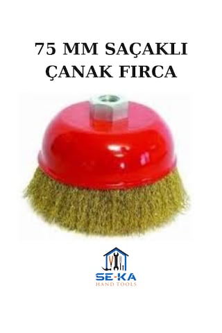 Saçaklı Çanak Tel Fırça 75 Mm Spiral Taşlama Uyumlu Pas Boya Temizleme Metal Fırça