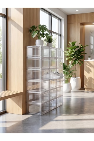 Rika Garden Şeffaf Kapaklı Erkek Ayakkabı Kutusu 10 Adet