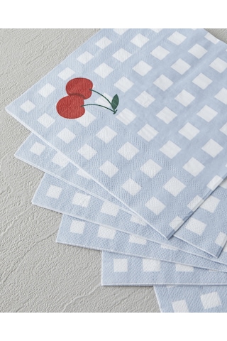 English Home Cherry Cherry Kağıt 20'li Kağıt Peçete 33x33 Cm Mavi