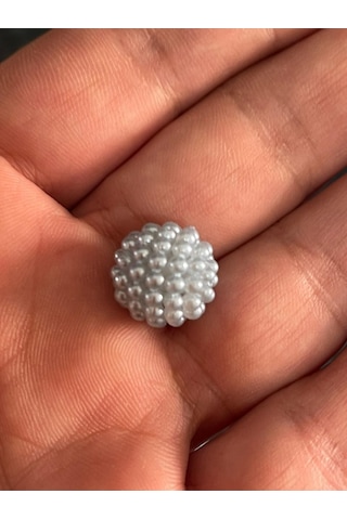 Delikli Inci Boncuk Mavi Renk1 Paket 50 Adet 1cm