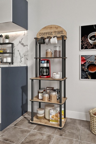 Dekoratif Lungo Özel Kahve Köşesi Safir Meşe Meşe