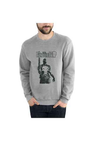 The Punisher Frank Castle Jon Bernthal Baskılı Gri Erkek Sweat