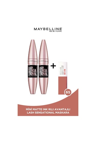 2'li Lash Sensational Ekstra Siyah Maskara+ Mini Super Stay Matte Ink Likit Mat Ruj 65 Seductress pktlshekstrsyhx2hdy-8210 Diğer
