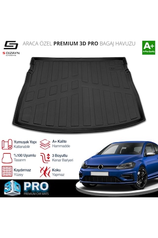 S-dizayn Vw Golf 7 3d Pro Bagaj Havuzu Üst Bagaj 2012-2020 A+ Kalite