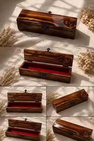 Kutusu Ahşap Tesbih Masif Cam El Yapımı 26x6x5 Cm Koleksiyon Kutusu 45663050