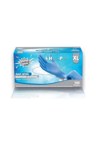 Haspet Mavi Nitril Pudrasız Ekstra Kalın Eldiven