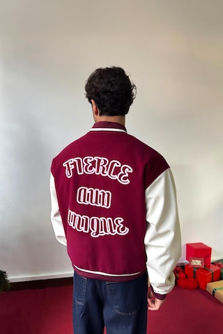 Flaw Fierce Baskılı Kolej Ceket-28538 Bordo
