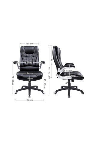 Songmics Ofis Koltuğu, Yönetici Koltuğu, Döner Sandalye, Siyah, Obg51b, 111 X 77 X 71 - Outlet Diğer