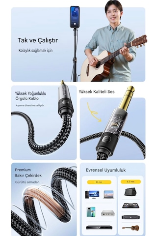 Essager 5-metre 3.5mm To 6.5mm Ses Kablosu Hi-fi Ses+dac Çip