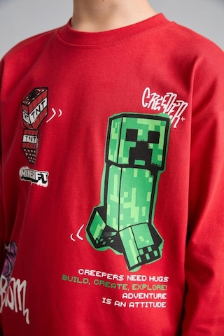 Defacto Minecraft Lisanslı Oversıze Bisiklet Yaka Uzun Kollu Kırmızı Tişört Erkek Çocuk H7998a826aurd79 Kırmızı-rd79