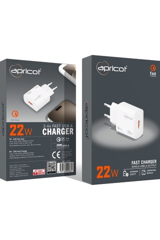 Apricot Apc-u422 22w Hızlı Beyaz Şarj Adaptörü Şarj Adaptörü