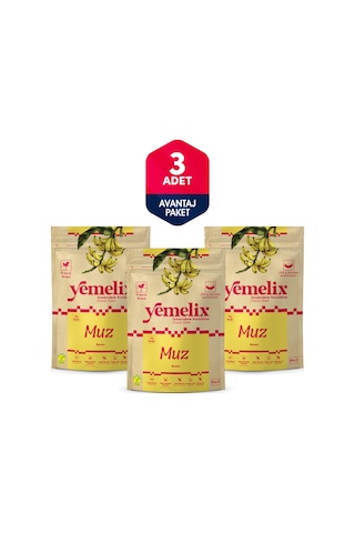 Freeze Dried 3'lü Avantaj Paketi Muz Kuru Meyve Cipsi - Dondurularak Kurutulmuş Muz 20gx3 20 G