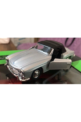 Model Metal Araba 1/36 Çek Bırak 1955 Gri Mercedes Benz 190sl