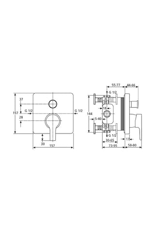 Ideal Standard Active Ankastre Banyo Bataryası - B8652aa- Krom