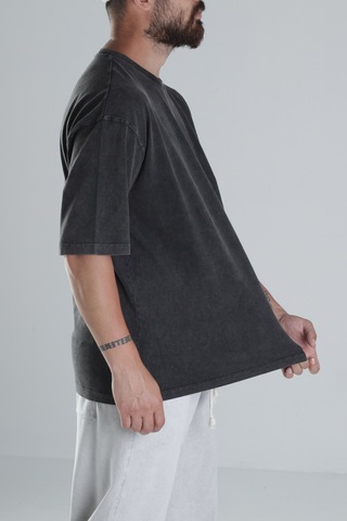 Cocopelli Yıkamalı Antrasit Oversize T-shirt Coc1304 Antrasit