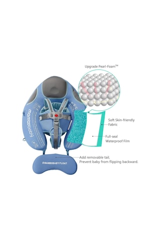 Mambobaby Yüzme Simidi - Blue Shark, Emniyetli, Gölgelikli Ve Ayak Destekli