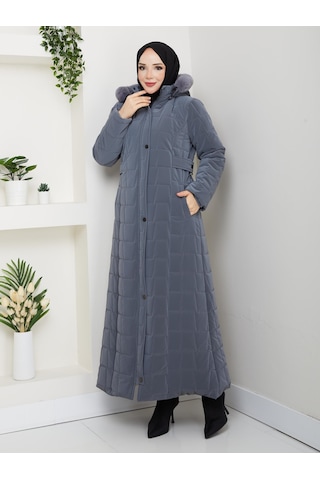 Eslemnur Nova Kumaş Şişme Mont 135cm Füme