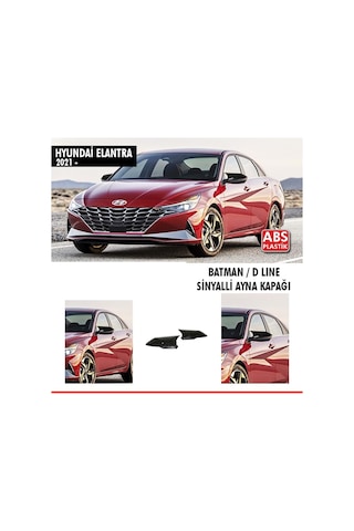 Elantra Batman Ayna Kapağı Piano Black / 2021- Sinyalli