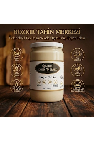 Bozkır Tahin Merkezi Beyaz Taş Değirmen Tahini 600 Gr Doğal & Vegan