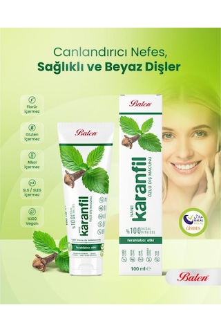 Doğal Nane & Karanfil Özlü Diş Macunu 100 Ml