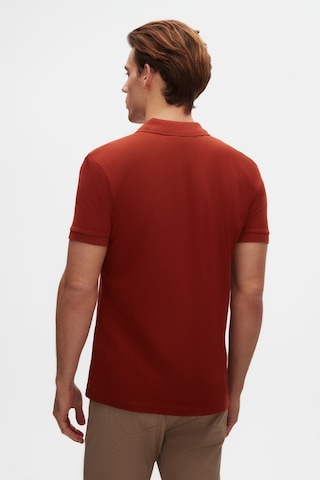 Twn Slim Fit Kiremit Pike Dokulu Yarım Fermuarlı Polo Yaka T-shirt 4ec14ortfrplo KIREMIT