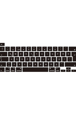 Apple Uyumlu MacBook Pro 13' 2020 A2338 (M1) Silikon Klavye Koruyucu Touchbar