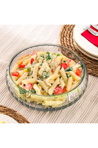 Porsima Ryg7045 El Yapımı Büyük Boy Cam Salata Kasesi Şeffaf