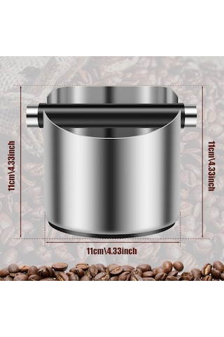 Kahve Knock Box Paslanmaz Çelik Espresso Knock Box Kaymaz Kahve