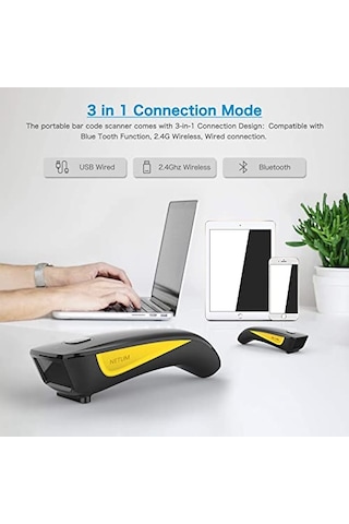 Netum C750 Kablosuz Barkod Okuyucu Bluetooth , Küçük Cep Usb 1d 2d Envanter İçin Qr Kod Tarayıcı, Tablet Apple iPhone Uyumlu Apple iPad Uyumlu Android İos Pc Pos İçin Barkod Görüntü Okuyucu