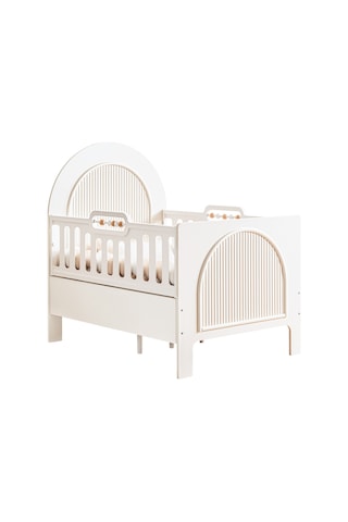 Mdf Beşik, Athena Büyüyen Beşik 90x130 - 1 Adet 90x130 Comfort Yatak Beyaz