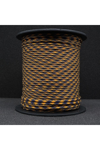 Mg Ropes Bileklik,outdoor 4 Mm Paracord İp No:110 100 Metre Hardal Mavi Desenli
