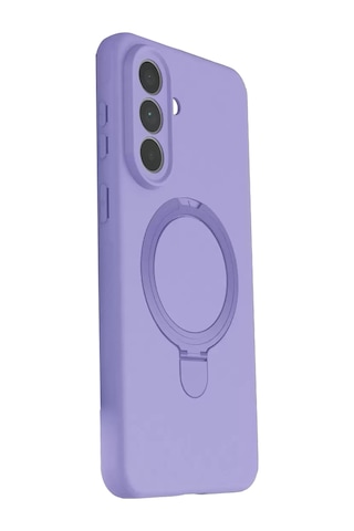 Samsung Uyumlu Galaxy A57 5g Regal Magsafe Standlı Kapak - Lila Renkli