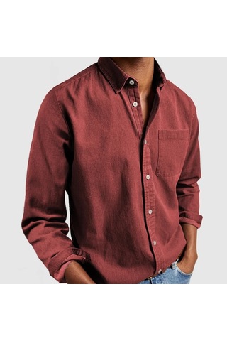 Erkek Gömleği Uzun Kollu Yakalı Erkek Gömleği Beyaz