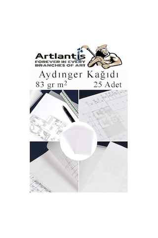 Aydınger Kağıdı A3 83 Gr 25'li 1 Paket Eskiz Kağıdı Lineplus Asetat Kalemi S 0.3 Siyah Kırmızı Mavi