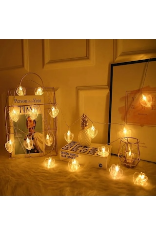 Heart Photo Clip String Led Warm Light Gün Işığı Pilli Kalpli Mandal Led Işık 2 Metre Gün Işığı Led Gün Işığı