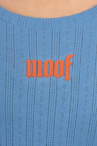 Woof Gym 3D Woof Print Crop Top Blue