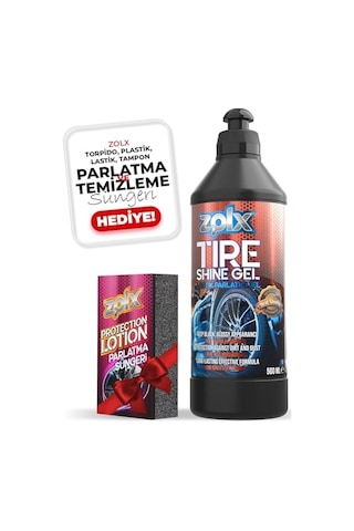 Lastik Parlatıcı Temizleyici Jel Lastik Temizleme Jeli 500ml + Sünger li.