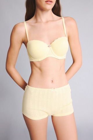 Defacto %100 Pamuk Fitlli Elastik Bel Fiyonk Detaylı Sarı Boxer H3650ax26spyl83 Sarı-yl83