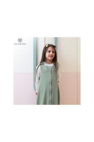 Diawoo Cocoon Walker 4 Mevsim Merino Uyku Tulumu,%100 Merino-org. Pamuk,2-7 Yaş Haki Haki