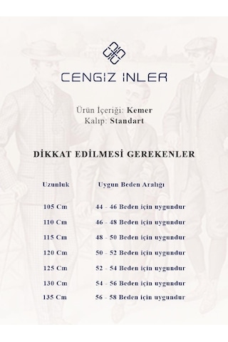 Cengiz İnler Klasik Rugan Erkek Kemer Aksesuar 001